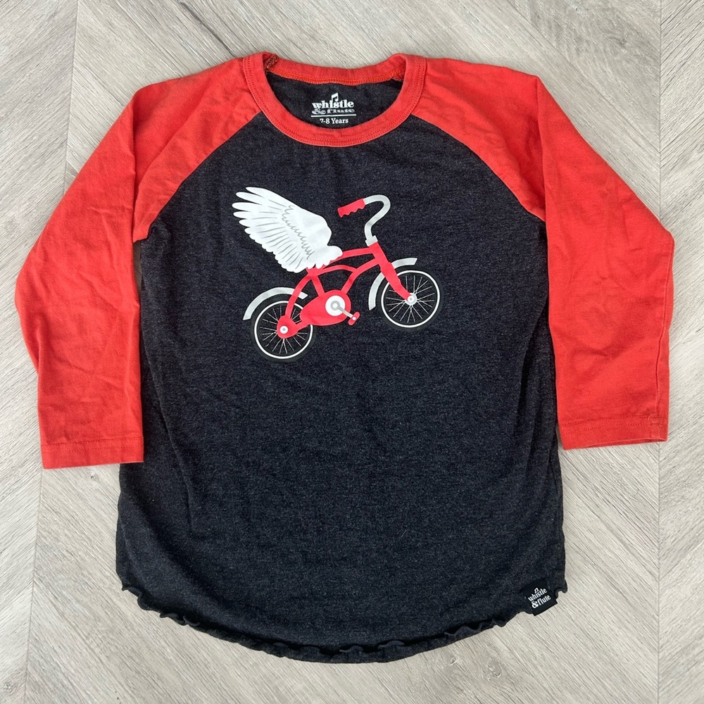 7/8yrs Whistle And Flute Bicycle Raglan